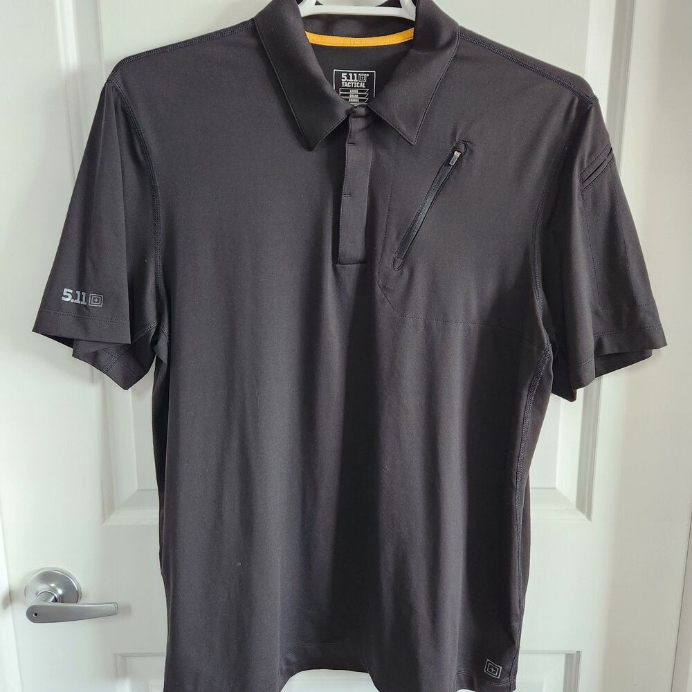 5.11 Tactical Men's Large Black Performance Polo Shirt Short Sleeve Golf Work